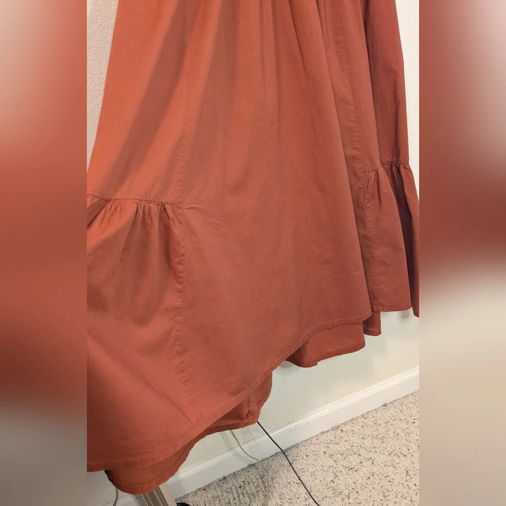 Melrose And Market Short-Sleeve Tiered Midi Dress - Terracotta - Picture 7 of 8